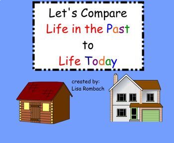 Preview of Life in the Past, Life Today  SmartBoard Lesson for Primary Grades