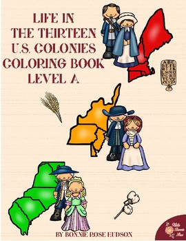 Preview of Life in the Thirteen U.S. Colonies Coloring Book-Level A