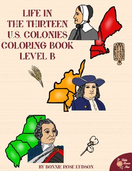 Preview of Life in the Thirteen U.S. Colonies Coloring Book—Level B