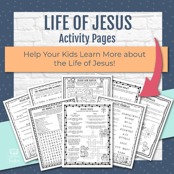 Preview of Life of Jesus Activity Pages | Bible Worksheets about Jesus | Jesus Stories