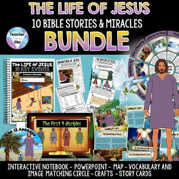 Preview of Life of Jesus Bible Stories & Miracles Activities BUNDLE for Christian Lessons
