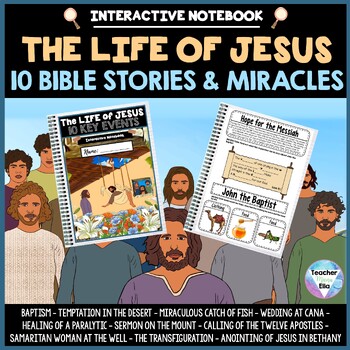 Preview of Life of Jesus Bible Stories & Miracles Notebook Bible Study Activities