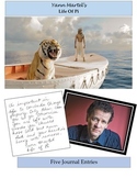 Life of Pi: FIVE JOURNAL ENTRIES