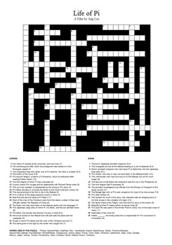 Life Of Pi Crossword - WordMint