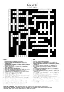 Life of Pi Crossword - WordMint