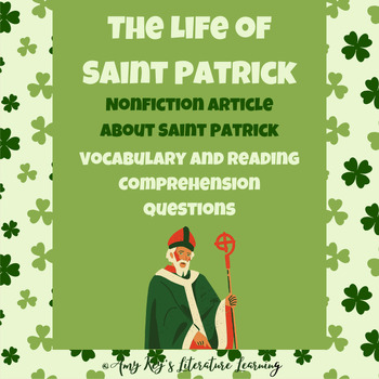Preview of Life of St. Patrick Article Vocabulary & Reading Comprehension Questions Gr. 6-8