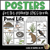 Life on a Pond Posters Science Animal Habitat for Kinderga