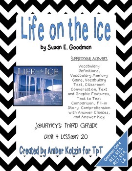 Preview of Life on the Ice Mini Pack Activities 3rd Grade Journeys Unit 4, Lesson 20