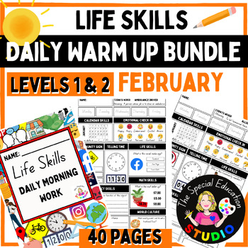Preview of Life skills activities Special education Daily morning warm up sped ed