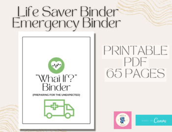 Preview of LifeSaver: A 65-Page Emergency Binder for Critical Information in Case of harm