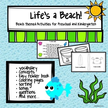 Preview of Beach Themed Lesson Plans for Preschool and Kindergarten