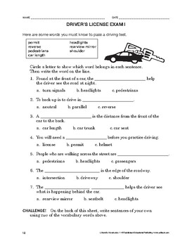 driver s license worksheets teaching resources tpt