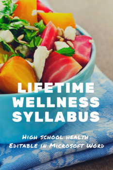 Preview of Lifetime Health & Wellness Syllabus - Editable in Microsoft Word