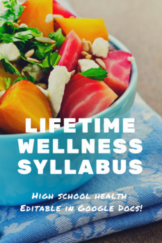 Preview of Lifetime Health & Wellness Syllabus - Editable in Google Docs