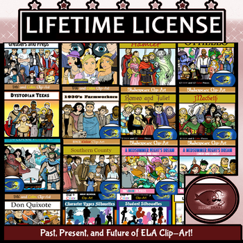 Preview of ELA and Literature Clip-Art Growing BUNDLE: Lifetime License