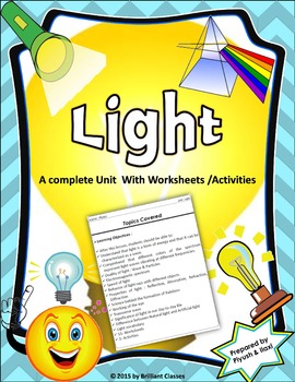Preview of Light - Complete Unit with Worksheets/Activities
