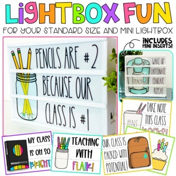 Light Box Inserts Set #6 | Standard Size & Mini Lightbox Designs | Decor