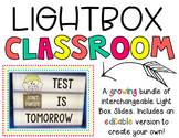 Lightbox Slide Inserts for the Classroom with Editable Slides