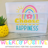 Light Box Inserts with Weekly Positive Affirmations for St