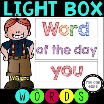 Preview of Light Box Sight Words - Editable