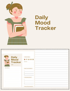 Preview of Light Brown White Simple Cute Mood Tracker Bullet Journal