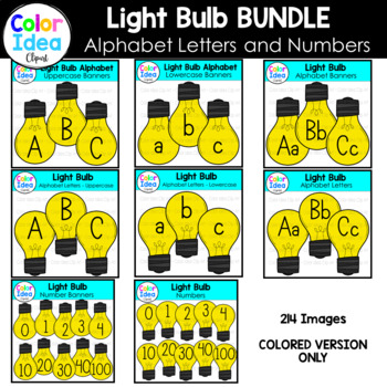 Preview of Light Bulb Bundle - Alphabet Letters and Numbers