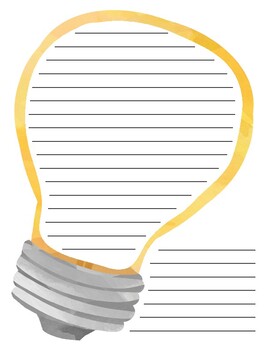 Light Bulb Lined Paper by Teacher Vault | Teachers Pay Teachers