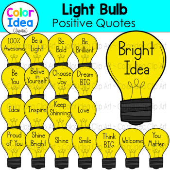 Preview of Light Bulb - Positive Quotes