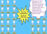 Light Bulb SMART Board Attendance Activity w/ SOUND and ANIMATION