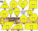 Light Bulb Shapes ClipArt - Commercial Use 2D Shape Clip A