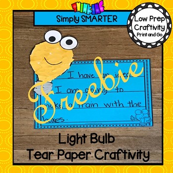 Preview of Light Bulb Tear Paper Fine Motor Writing Craftivity FREEBIE
