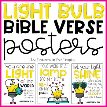 Preview of Light Bulb Themed Bible Verse Posters