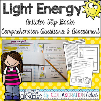 Preview of Light Energy Activities, Reading Passages, Worksheets, & Assessment 3rd 4th 5th