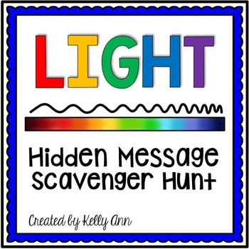 Preview of Light Energy Activity - Forms of Energy: Light Vocabulary Scavenger Hunt