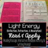 Light Energy Reading Comprehension Interactive Notebook