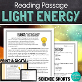 Light Energy Reading Comprehension Passage PRINT and DIGITAL
