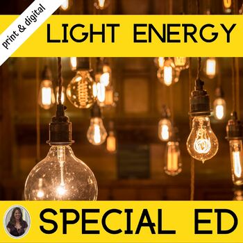 Preview of Forms of Energy Worksheets Light Energy for Special Education Light Waves