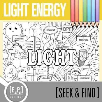 Preview of Light Energy Vocabulary Search Activity | Seek and Find Science Doodle