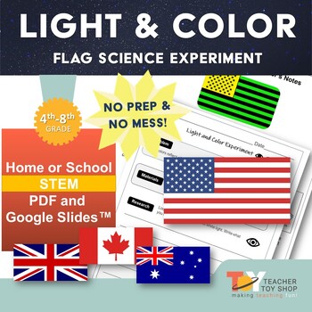 Preview of Light Energy and Waves Science Activity - Colors of the Flag