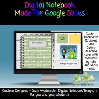 Preview of Light Green Digital Interactive Notebook Template | Create your Own | Diverse