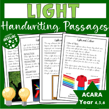 Preview of Light Handwriting Passages - Vic Modern Cursive