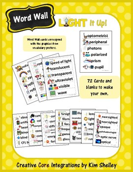 Preview of Light It Up - Vocabulary Word Wall