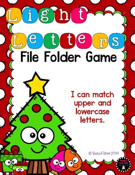 Preview of Light Letters' ABC File Folder Game Uppercase and Lowercase Christmas Match