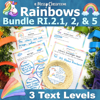 Preview of Light Rainbow 2nd Grade Nonfiction Reading RI2.1 RI.2.2 RI.2.5 Leveled Text