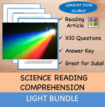 Preview of Light - Reading Comprehension Articles & Questions BUNDLE