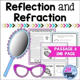 Light - Reflection and Refraction Passage and Interactive Notebook Activity