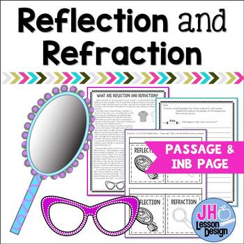Preview of Light - Reflection and Refraction Passage and Interactive Notebook Activity