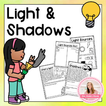 Preview of Light & Shadows Worksheets and Activities Science Unit for First Grade