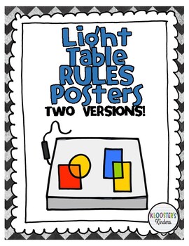 Light Table Rules Poster with Pictures - Two Versions