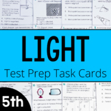 Light Test Prep Task Cards | Reflection & Refraction | 5th Grade